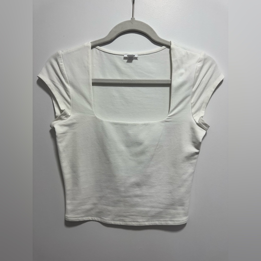 Garage white Square Neck Crop Top